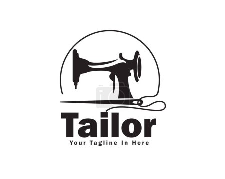 Illustration for Tailor custom garment service Logo design vector template illustration inspiration - Royalty Free Image
