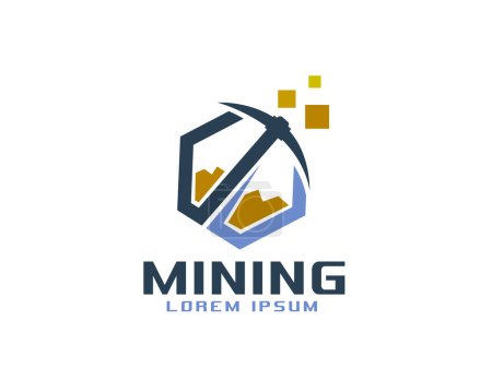 Ilustración de Hexágono inteligente minería logotipo icono símbolo diseño plantilla ilustración inspiración - Imagen libre de derechos