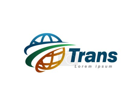 Ilustración de Mundo globo trans medios logotipo icono símbolo diseño plantilla ilustración inspiración - Imagen libre de derechos