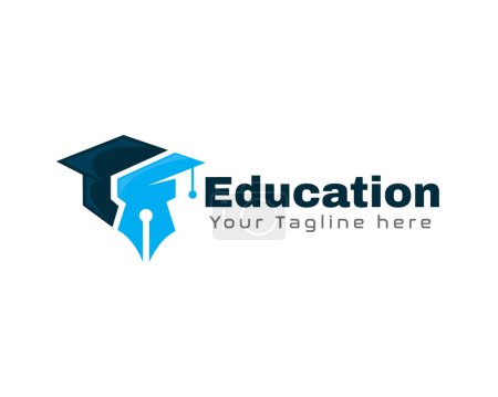 Ilustración de Sombrero académico educación logo icono símbolo diseño plantilla ilustración inspiración - Imagen libre de derechos