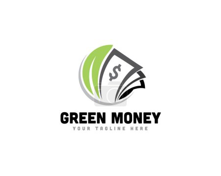 Ilustración de Hoja eco verde dinero logotipo icono símbolo diseño plantilla ilustración inspiración - Imagen libre de derechos