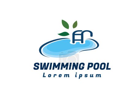 Téléchargez les illustrations : Nature spa piscine logo symbole conception modèle illustration inspiration - en licence libre de droit