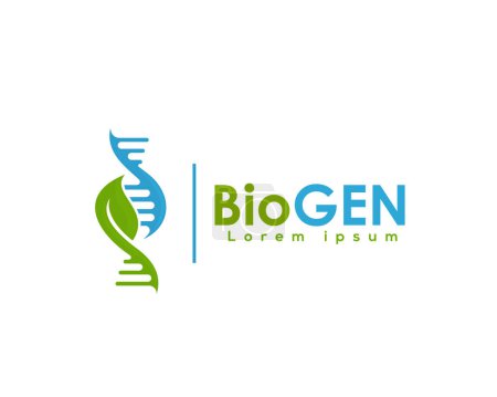 Illustration for Green eco bio genetic logo icon symbol design template illustration inspiration - Royalty Free Image