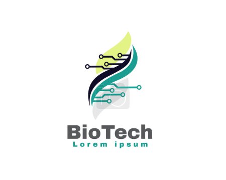 Illustration for Modern digital tech genetic logo icon symbol design template illustration inspiration - Royalty Free Image