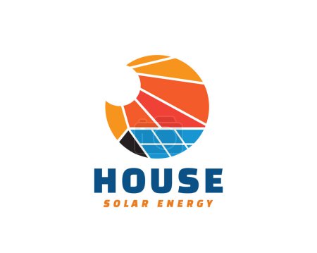 Téléchargez les photos : Cercle panneau solaire surya énergie logo icône symbole conception modèle illustration inspiration - en image libre de droit