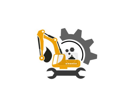 Ilustración de Excavadora máquina automotriz servicio Logotipo diseño vector plantilla ilustración inspiración - Imagen libre de derechos