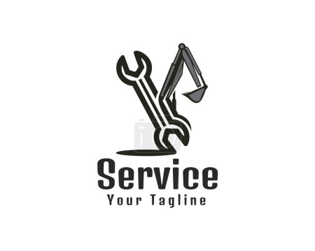 Illustration for Excavator service Logo design vector template illustration inspiration - Royalty Free Image