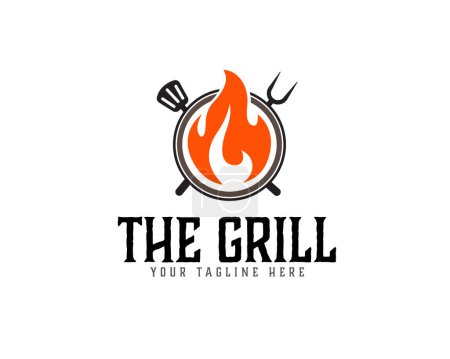 Illustration for Circle hot fire barbecue Logo design vector template illustration inspiration - Royalty Free Image