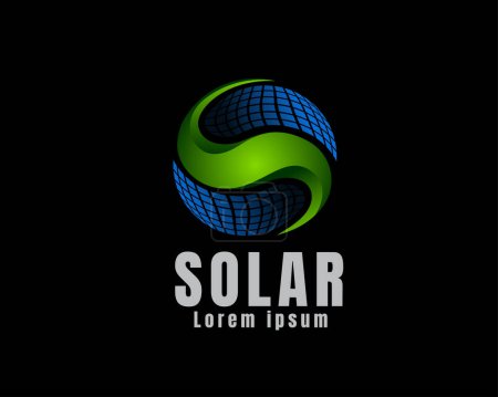 Ilustración de S globo mundo inicial energía solar logotipo icono símbolo diseño plantilla ilustración inspiración - Imagen libre de derechos