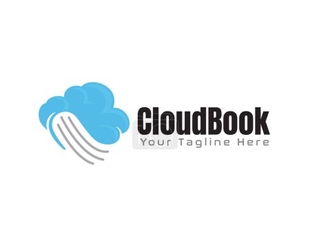 Illustration for Book cloud web data information logo icon symbol design template illustration inspiration - Royalty Free Image