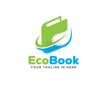 Ilustración de Verde eco hoja libro logotipo icono símbolo diseño plantilla ilustración inspiración - Imagen libre de derechos