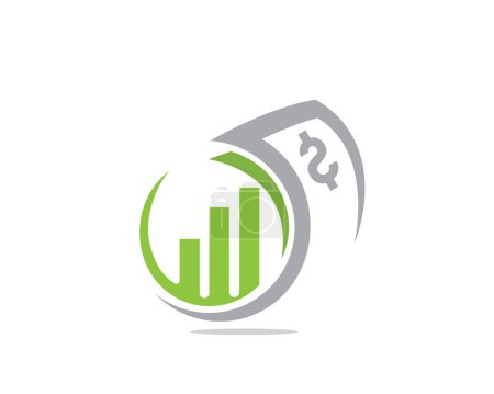Ilustración de Resumen gráfico contabilidad finanzas logotipo icono símbolo diseño plantilla ilustración inspiración - Imagen libre de derechos