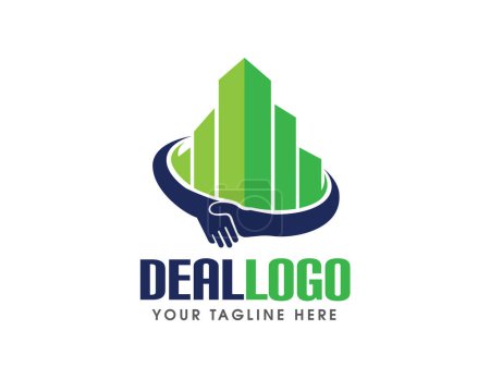 Illustration for Deal agreement property apartment house logo icon symbol design template illustration inspiration - Royalty Free Image