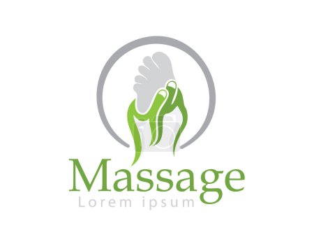 Téléchargez les illustrations : Pied thérapie massage logo icône symbole conception modèle illustration inspiration - en licence libre de droit