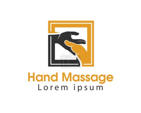 Ilustración de Abstracto mano terapia masaje cuadrado logotipo icono símbolo diseño plantilla ilustración inspiración - Imagen libre de derechos