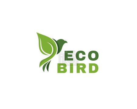 Téléchargez les illustrations : Vert éco oiseau mouche logo icône symbole conception modèle illustration inspiration - en licence libre de droit
