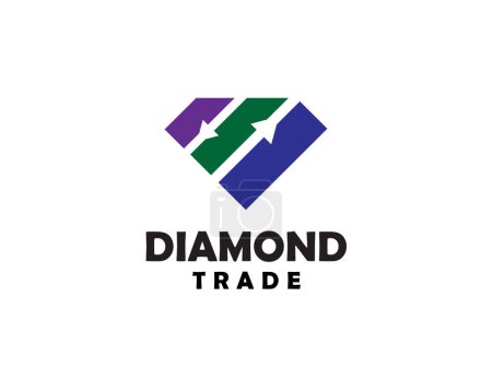Ilustración de Flecha estadística comercio diamante logotipo icono símbolo diseño plantilla ilustración inspiración - Imagen libre de derechos
