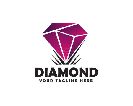 Téléchargez les illustrations : Simple diamant abstrait logo icône symbole conception modèle illustration inspiration - en licence libre de droit