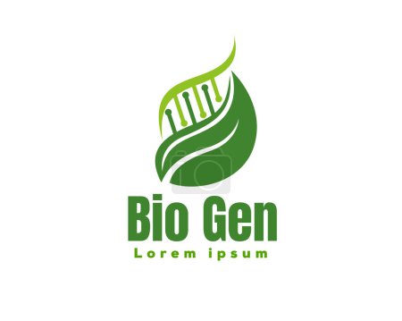 Ilustración de Hoja genética bio naturaleza logotipo icono símbolo diseño plantilla ilustración inspiración - Imagen libre de derechos