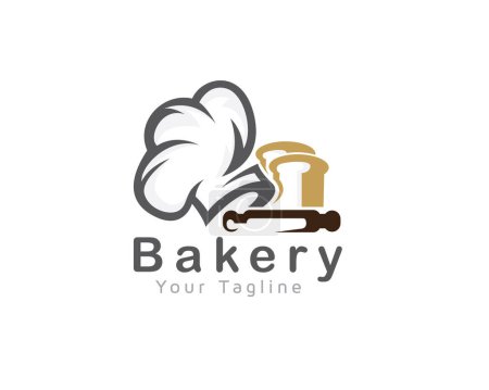 Ilustración de Chef sombrero arte panadería logotipo icono símbolo diseño plantilla ilustración inspiración - Imagen libre de derechos