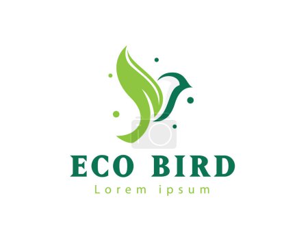 einfach fliegendes Blatt eco grünen Vogel Logo Symbol Design Vorlage Illustration Inspiration