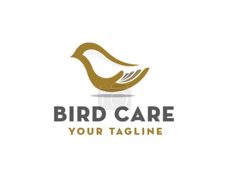 Téléchargez les illustrations : Abstrait soin des oiseaux logo icône symbole conception modèle illustration inspiration - en licence libre de droit