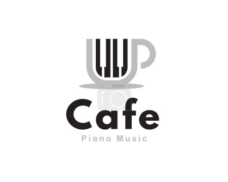 Téléchargez les photos : Café musique tasse logo icône symbole conception modèle illustration inspiration - en image libre de droit