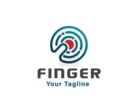 Illustration for Circle finger biometric line identification logo icon symbol design template illustration inspiration - Royalty Free Image