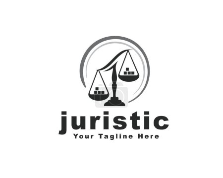Ilustración de Círculo arte escala justicia logotipo icono símbolo diseño plantilla ilustración inspiración - Imagen libre de derechos