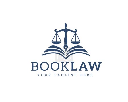 Illustration for Scale justice paper book education logo icon symbol design template illustration inspiration - Royalty Free Image