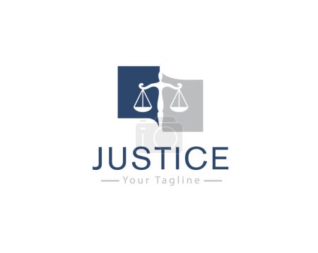 Téléchargez les illustrations : Abstraite échelle justice espace négatif logo icône symbole conception modèle illustration inspiration - en licence libre de droit