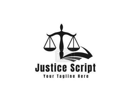 Ilustración de Escala justicia papel legal logotipo icono símbolo diseño plantilla ilustración inspiración - Imagen libre de derechos