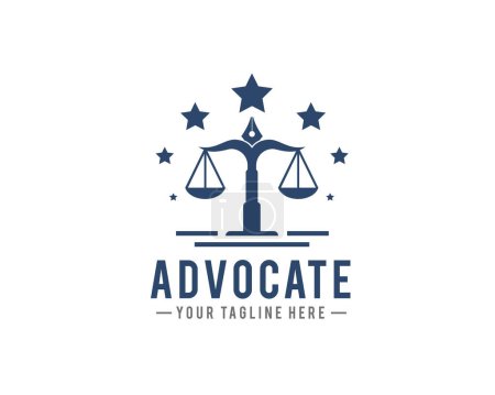 Illustration for Scale justice star lawyer logo icon symbol design template illustration inspiration - Royalty Free Image