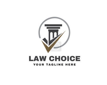 Ilustración de Mejor opción marca elección pilar abogado logotipo icono símbolo diseño plantilla ilustración inspiración - Imagen libre de derechos