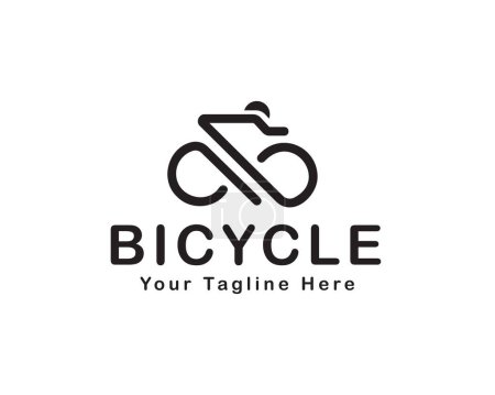 Téléchargez les illustrations : Simple ligne art vélo logo icône symbole conception modèle illustration inspiration - en licence libre de droit