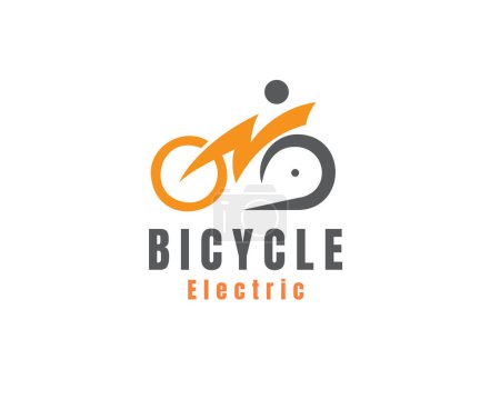 Illustration for Power energy battery bicycle logo icon symbol design template illustration inspiration - Royalty Free Image