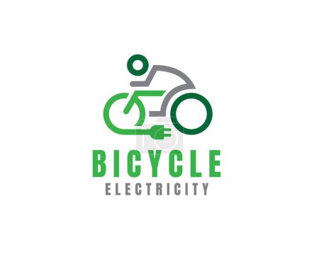 Illustration for Electric bicycle energy logo icon symbol design template illustration inspiration - Royalty Free Image