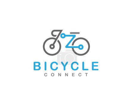 Illustration for Bicycle tech connect logo icon symbol design template illustration inspiration - Royalty Free Image