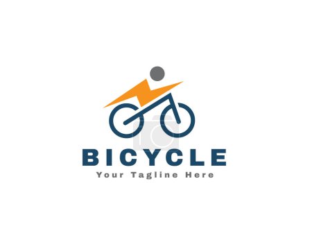 Ilustración de Poder trueno bicicleta logotipo eléctrico icono símbolo diseño plantilla ilustración inspiración - Imagen libre de derechos