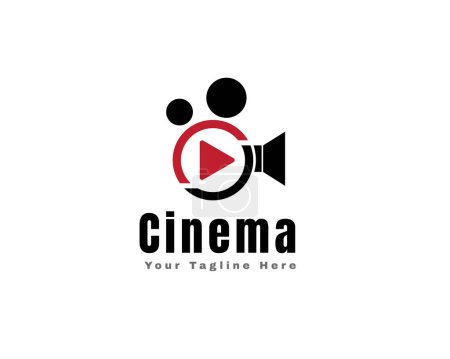 Téléchargez les illustrations : Abstrait caméscope jouer cinéma logo icône symbole conception modèle illustration inspiration - en licence libre de droit