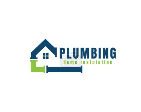 Illustration for House home plumbing installation logo icon symbol design template illustration inspiration - Royalty Free Image