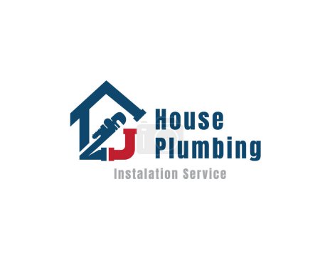 Illustration for Home house plumbing service installation logo icon symbol design template illustration inspiration - Royalty Free Image