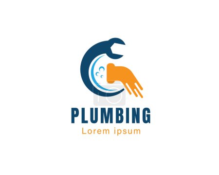 Illustration for C initial service plumbing logo icon symbol design template illustration inspiration - Royalty Free Image
