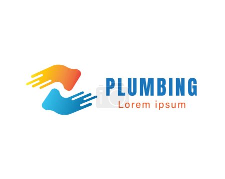 Illustration for Abstract twin pipe plumbing logo icon symbol design template illustration inspiration - Royalty Free Image