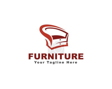 Illustration for Single chair furniture logo icon symbol design template illustration inspiration - Royalty Free Image
