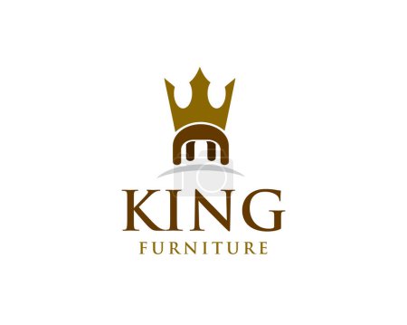 Téléchargez les photos : Abstrait élégant roi chaise logo icône symbole conception modèle illustration inspiration - en image libre de droit