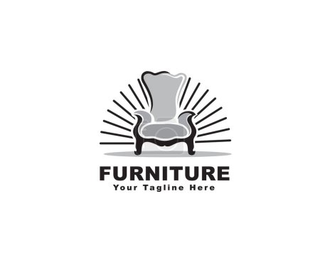 Illustration for Bright chair furniture shop logo icon symbol design template illustration inspiration - Royalty Free Image
