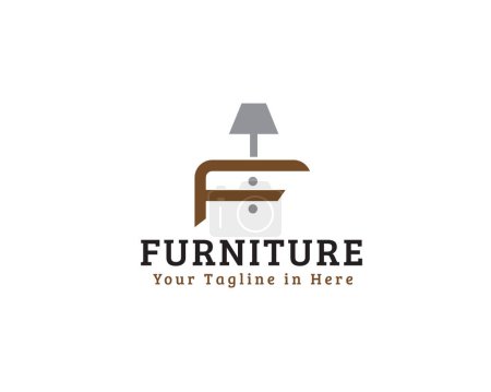 Téléchargez les photos : F meubles divan initial logo icône symbole conception modèle illustration inspiration - en image libre de droit