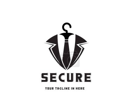 Téléchargez les photos : Tuxedo business secure care shield protect logo design template illustration inspiration - en image libre de droit