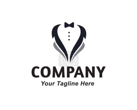 Illustration for Simple line tuxedo for brand product logo design template illustration inspiration - Royalty Free Image
